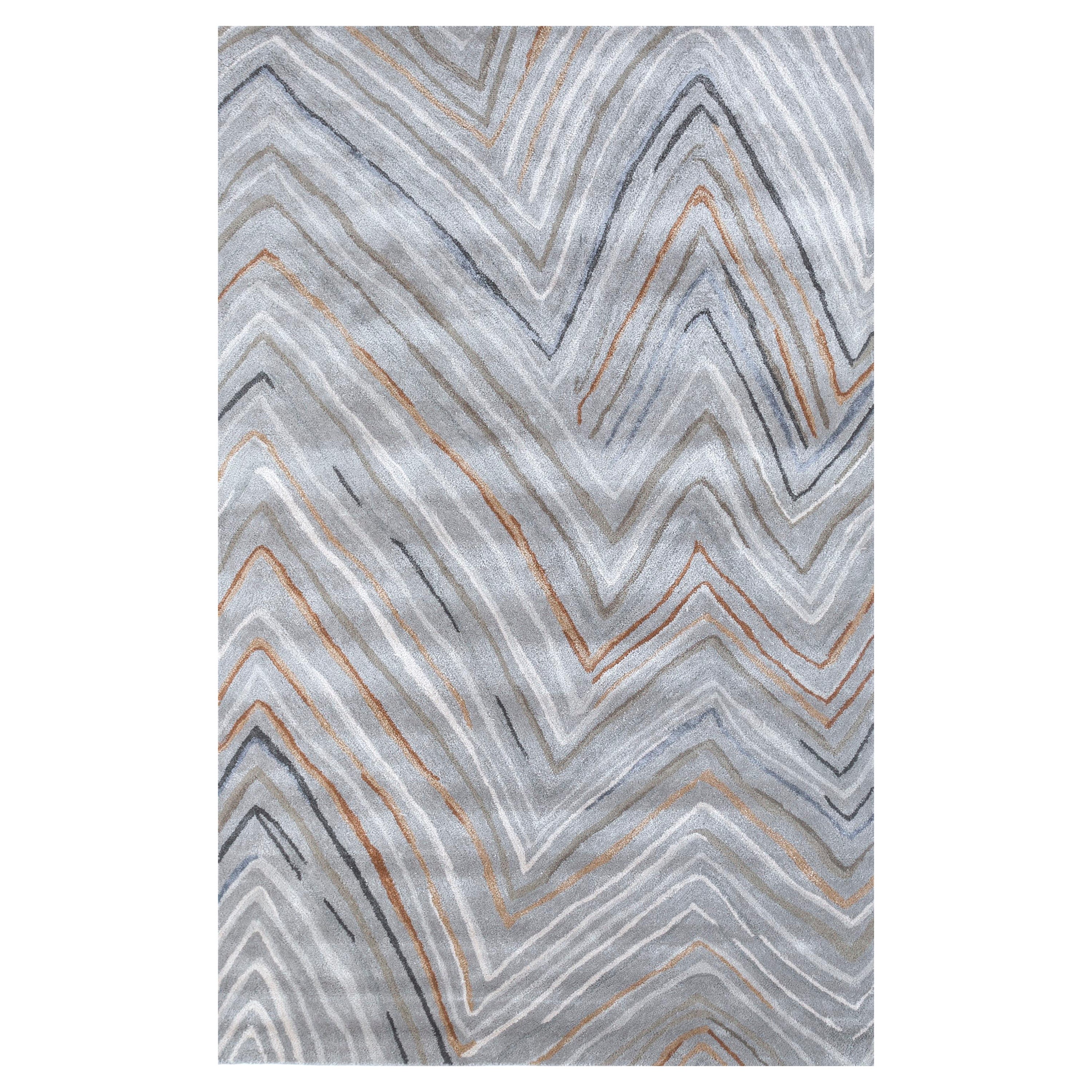 Earthsong Handgetufteter Teppich aus Eschenholz und dunklem Taupe 240x330 cm im Angebot