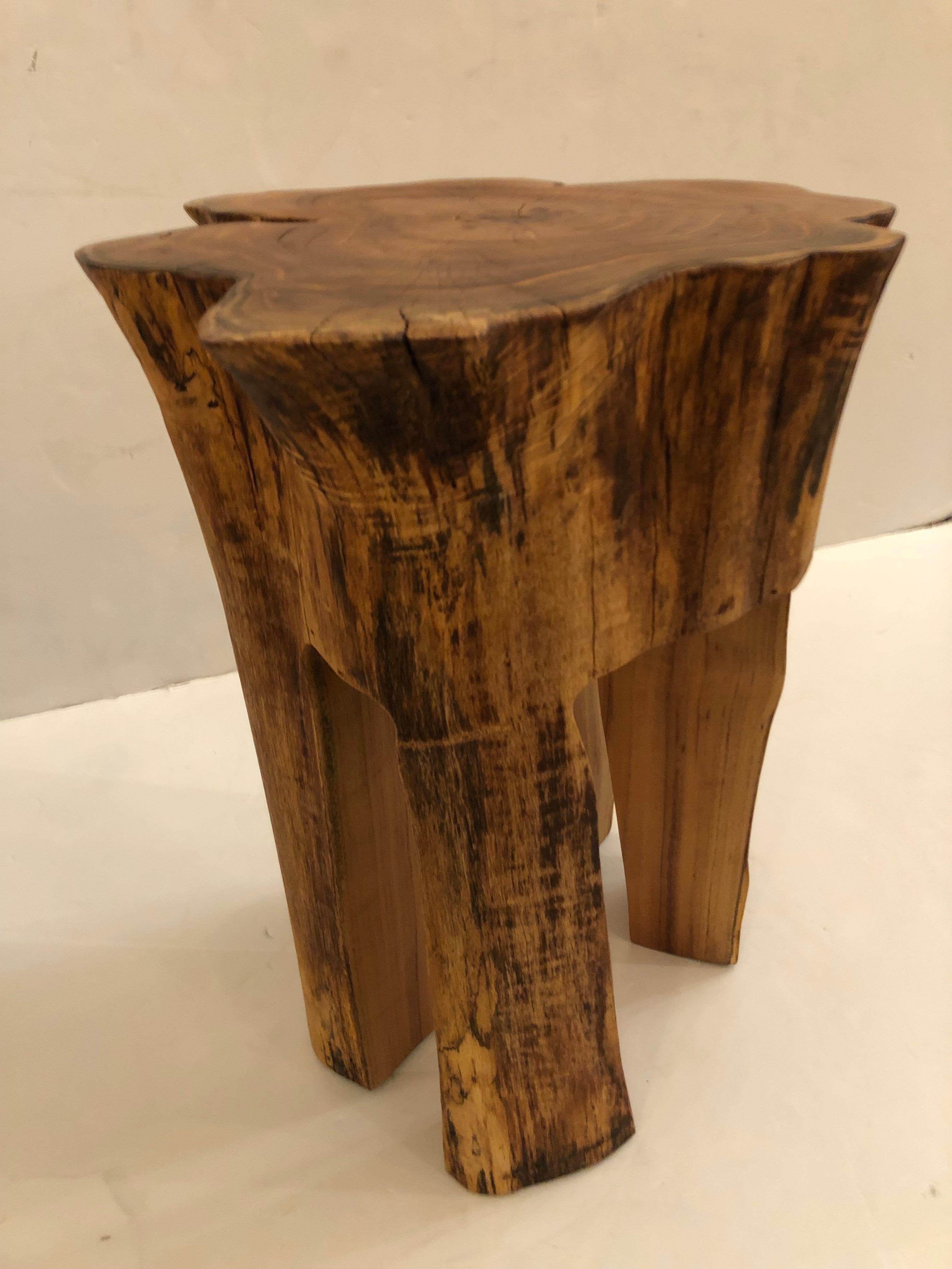 Wood Earthy and Stylish Organic Modern Irregular Shaped Drinks Table For Sale