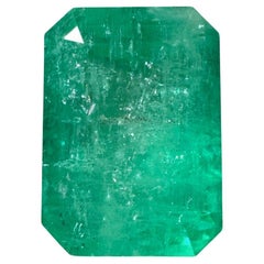 Earthy Brick 10.03 Carat Emerald Cut Green Colombian Emerald Gem - May Birthston