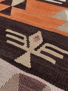 Earthy Central Anatolian Tribal Kilim • Navajo-Style Vintage Flatweave Rug (6×8)