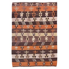 Earthy Central Anatolian Tribal Kilim • Navajo-Style Vintage Flatweave Rug (6×8)