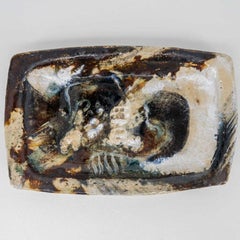 Erdiger Keramikteller, signiert von Jeppe Hagedorn, Dänemark 1960er Jahre