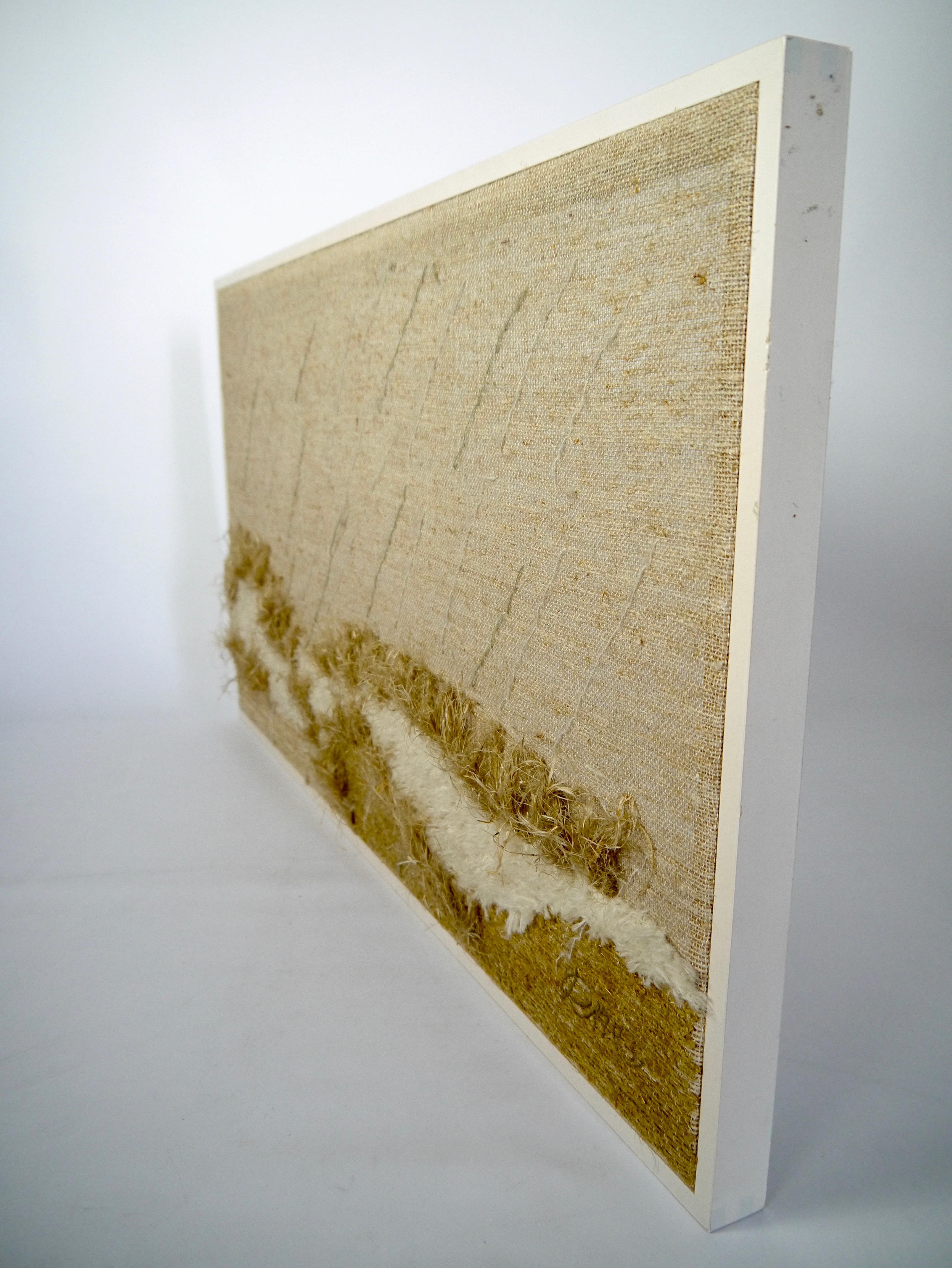 20ième siècle Tapisserie murale encadrée de couleur terreuse de Riitta-Maija Oksanen, Finlande, 1970 en vente