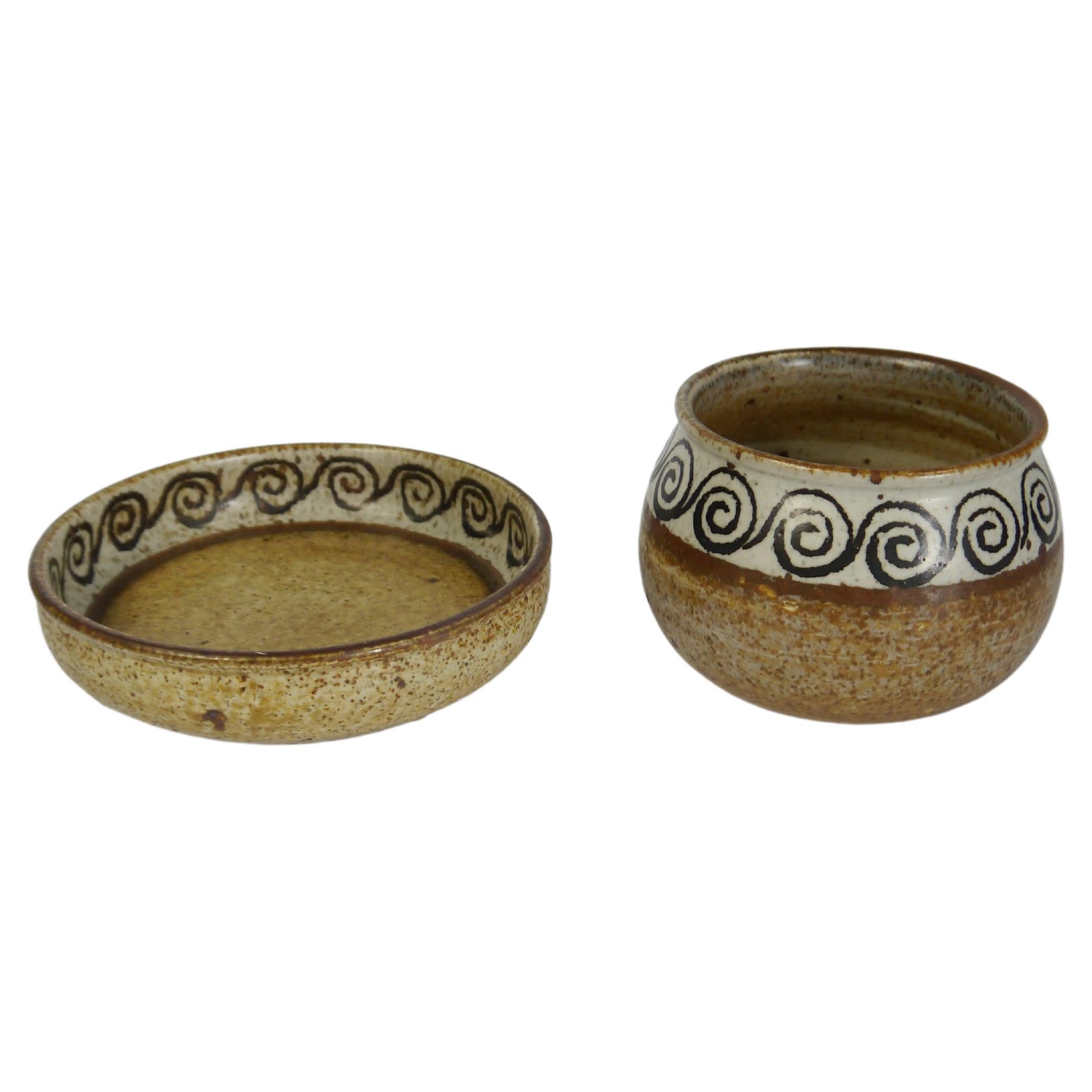 Earthy Colored-Set Keramikgefäße von Drejargruppen, Schweden 1974 im Angebot