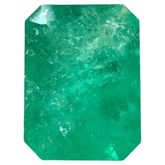 Earthy Deep Green 6.47 Carat Emerald Cut Colombian Emerald Gem - May Birthstone