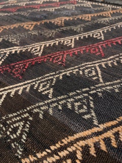 Earthy Distressed Turkish Cicim Kilim • Handwoven Vintage Flatweave Rug (6×8)