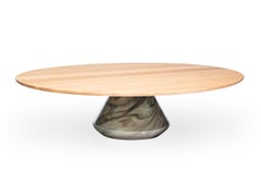 Earthy Eclipse I Couchtisch aus Glas und Eiche in limitierter Auflage von Grzegorz Majka
