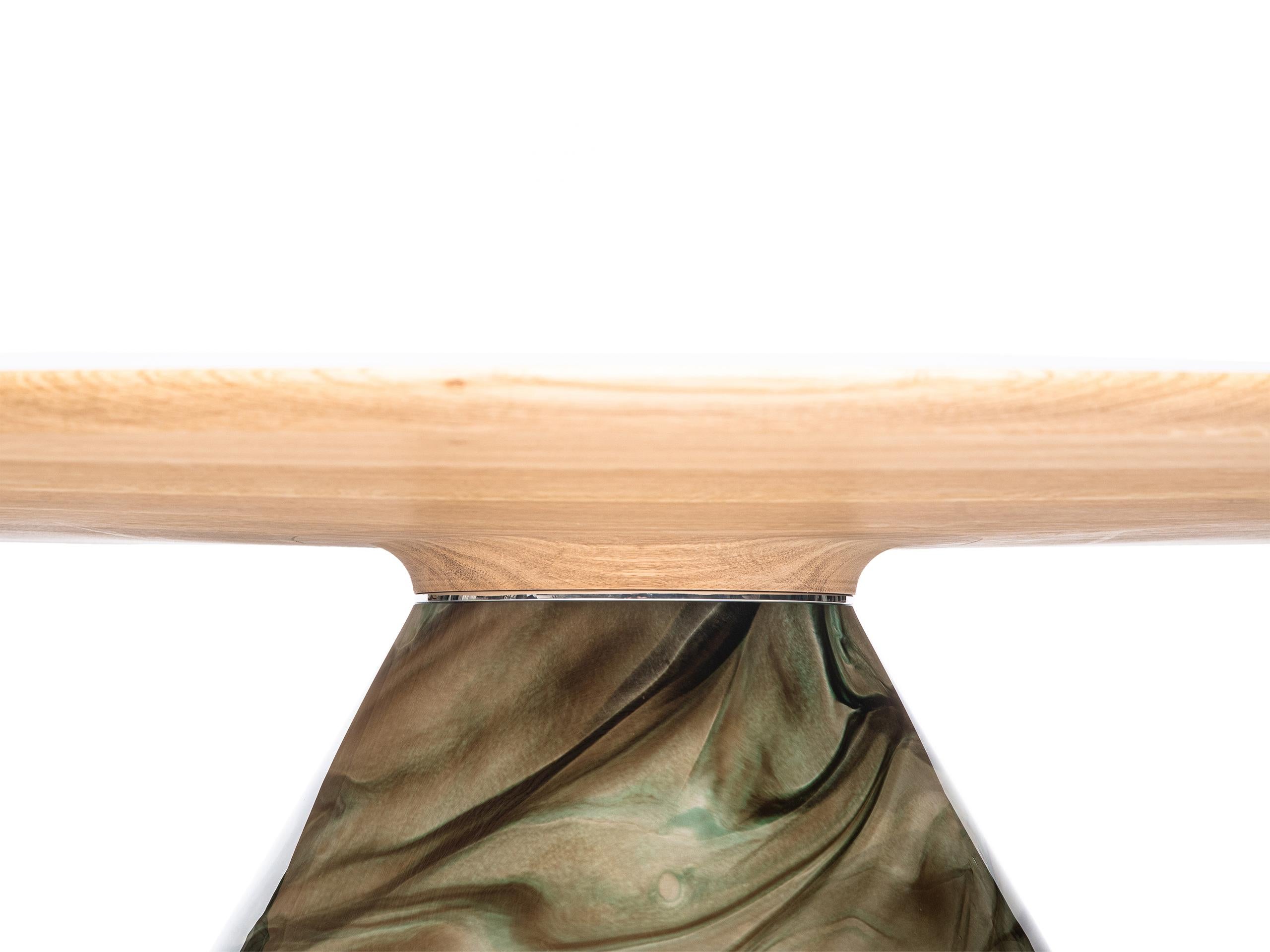 Postmoderne Table basse Earthy Eclipse I en verre et chêne en édition limitée de Grzegorz Majka en vente