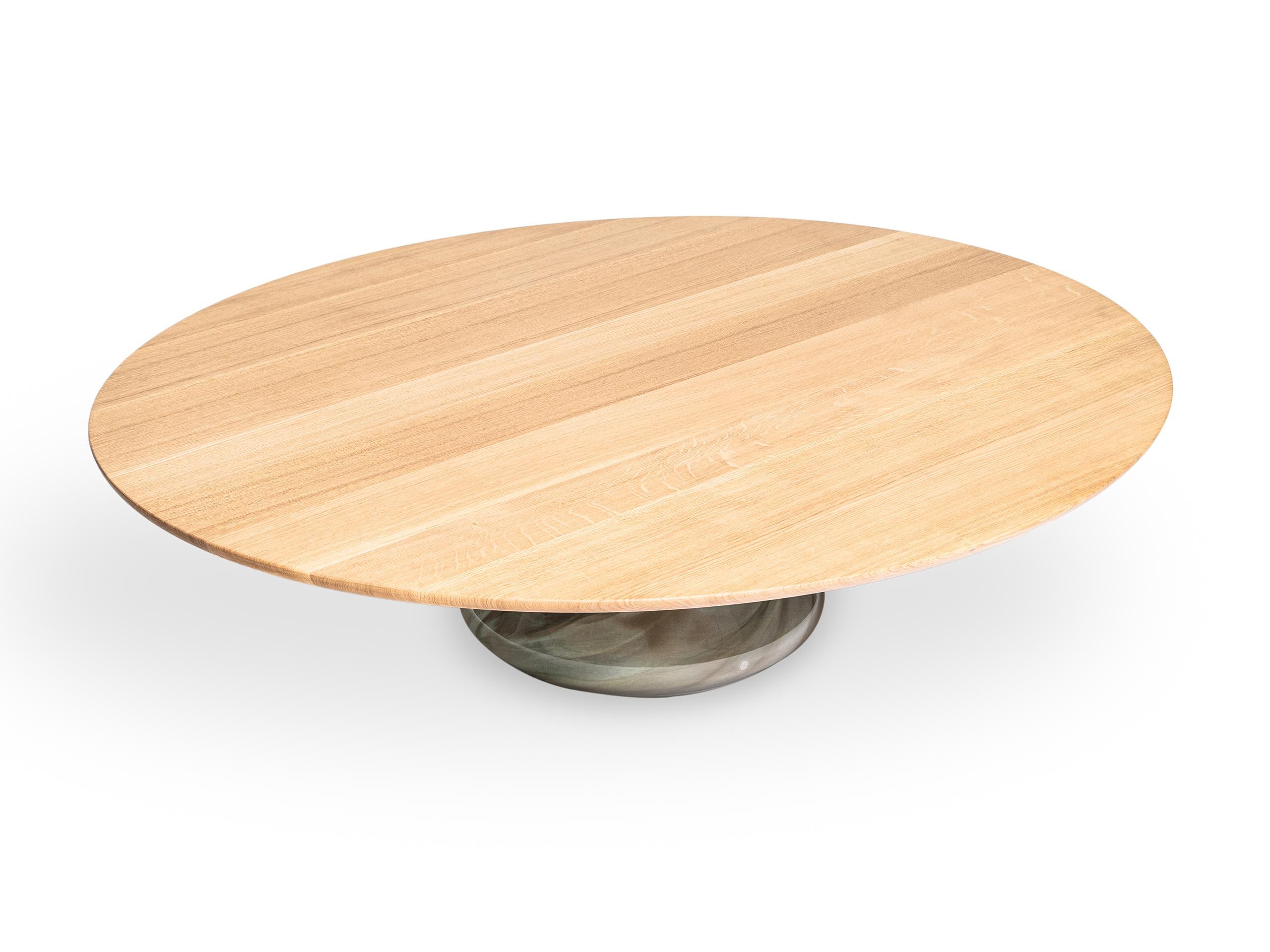 Table basse Earthy Eclipse I en verre et chêne en édition limitée de Grzegorz Majka Neuf - En vente à Geneve, CH