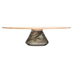 Earthy Eclipse I Couchtisch aus Glas und Eiche in limitierter Auflage von Grzegorz Majka