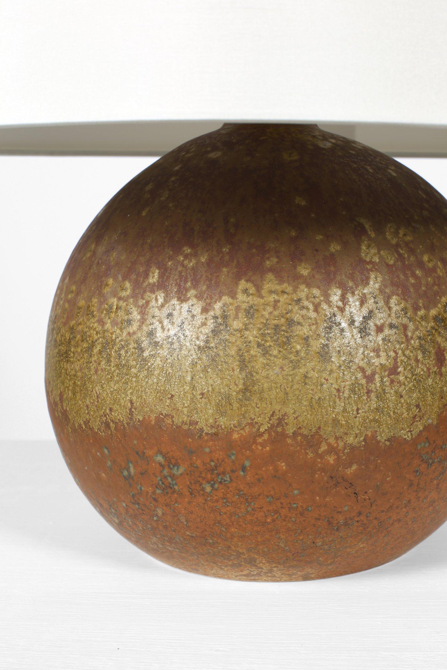 Mid-20th Century Earthy Glaze Ceramic Table Lamp