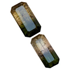 Earthy Green & Brownish Yellowish Pink Hue Bicolor Turmalin Edelsteine 7,75 Karat