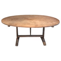 Earthy Large 19th Century Oval French Wine Tasting Dining Table