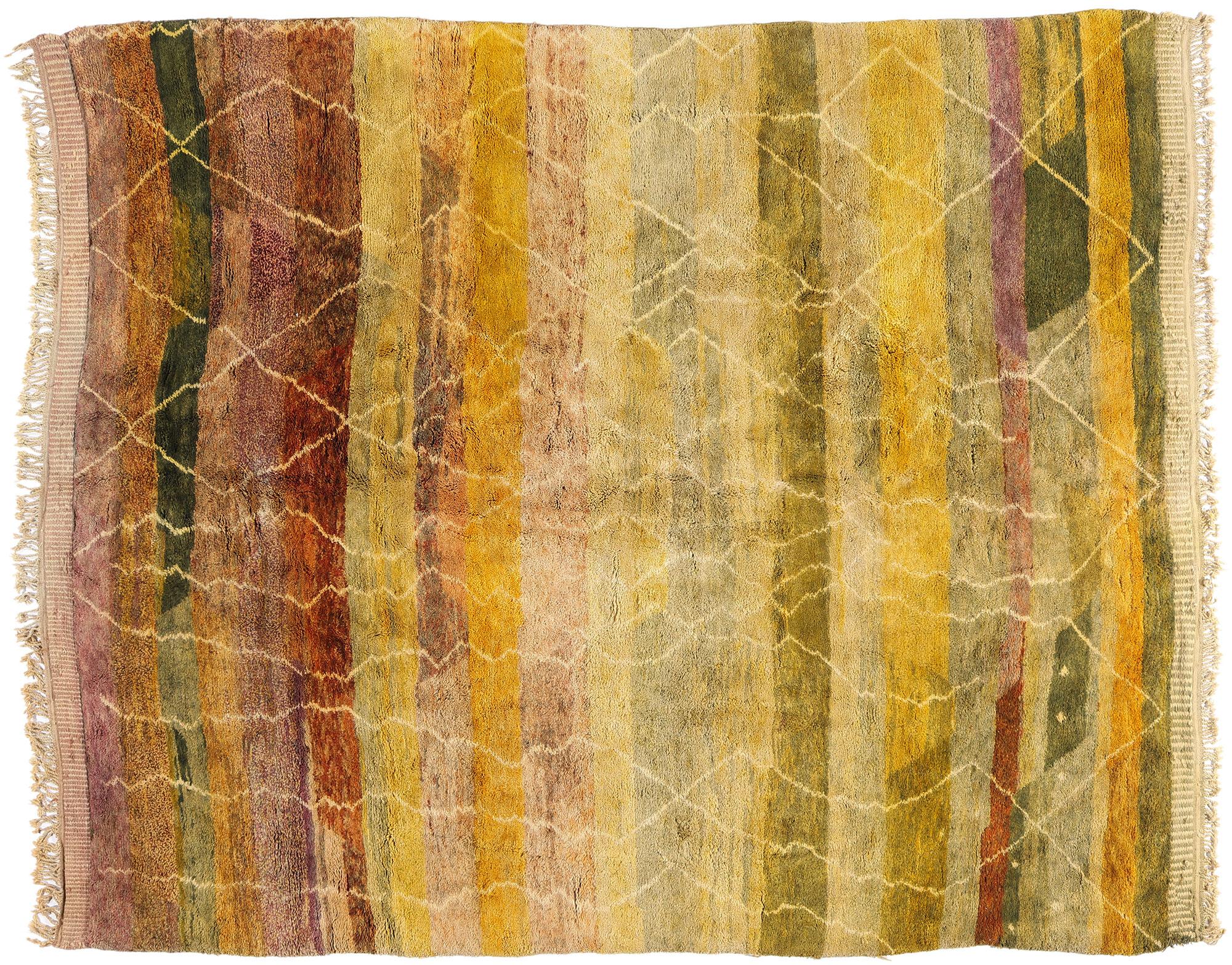 Tapis berbère marocain Beni Mrirt, style moderne organique de couleur terre en vente 3