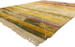 Biophilic Beni Mrirt Moroccan Berber Carpet, Earth-Tone Organic Modern Style