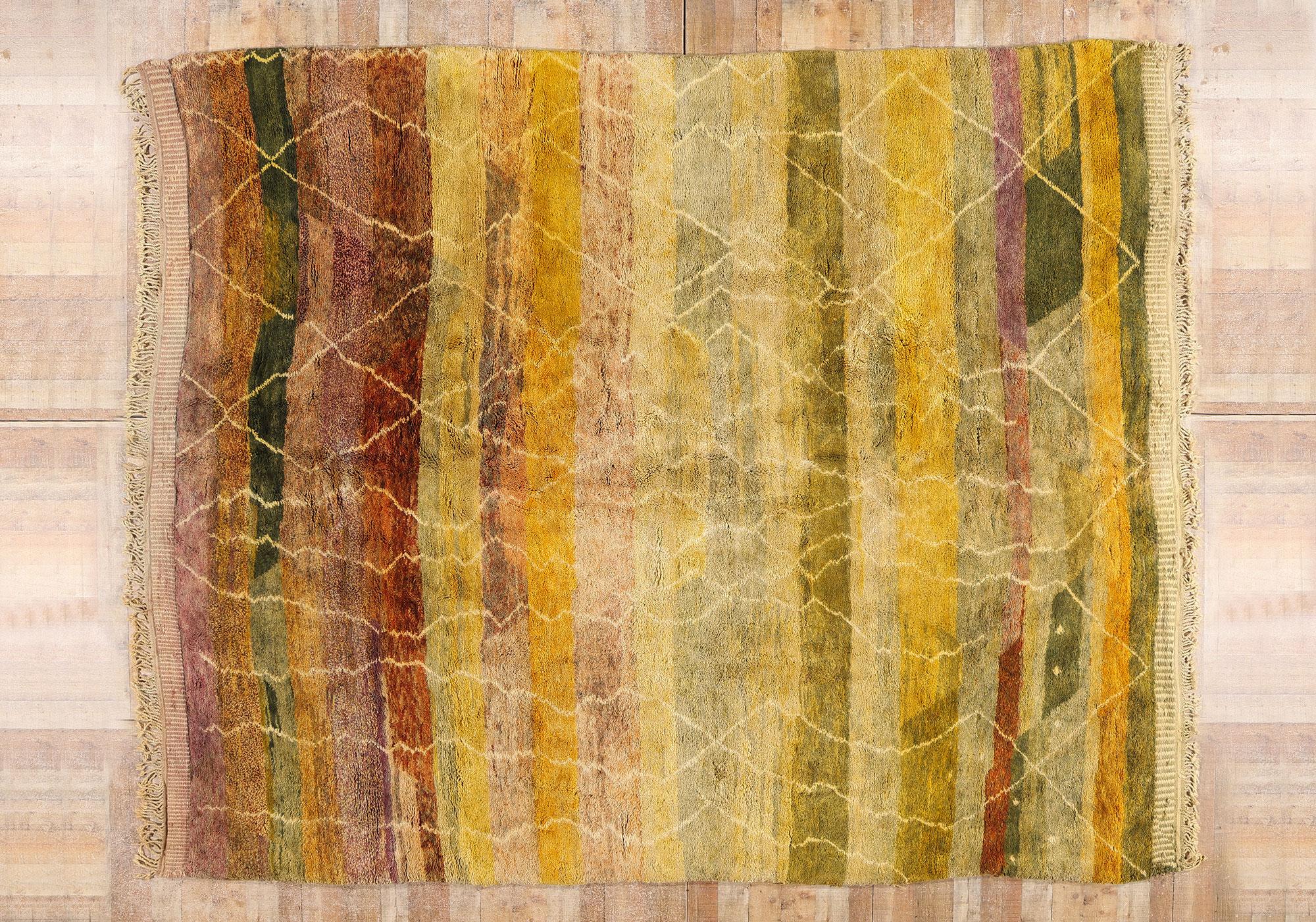 Tapis berbère marocain Beni Mrirt, style moderne organique de couleur terre en vente 2