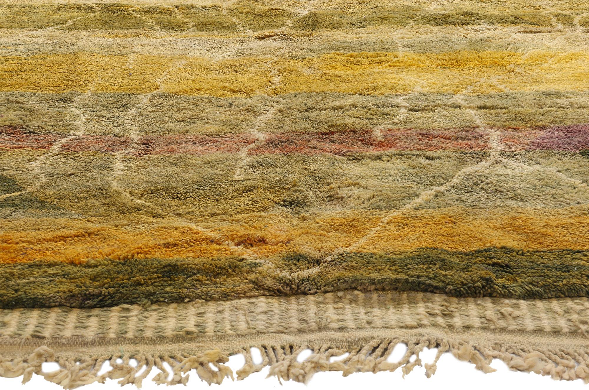 Marocain Tapis berbère marocain Beni Mrirt, style moderne organique de couleur terre en vente