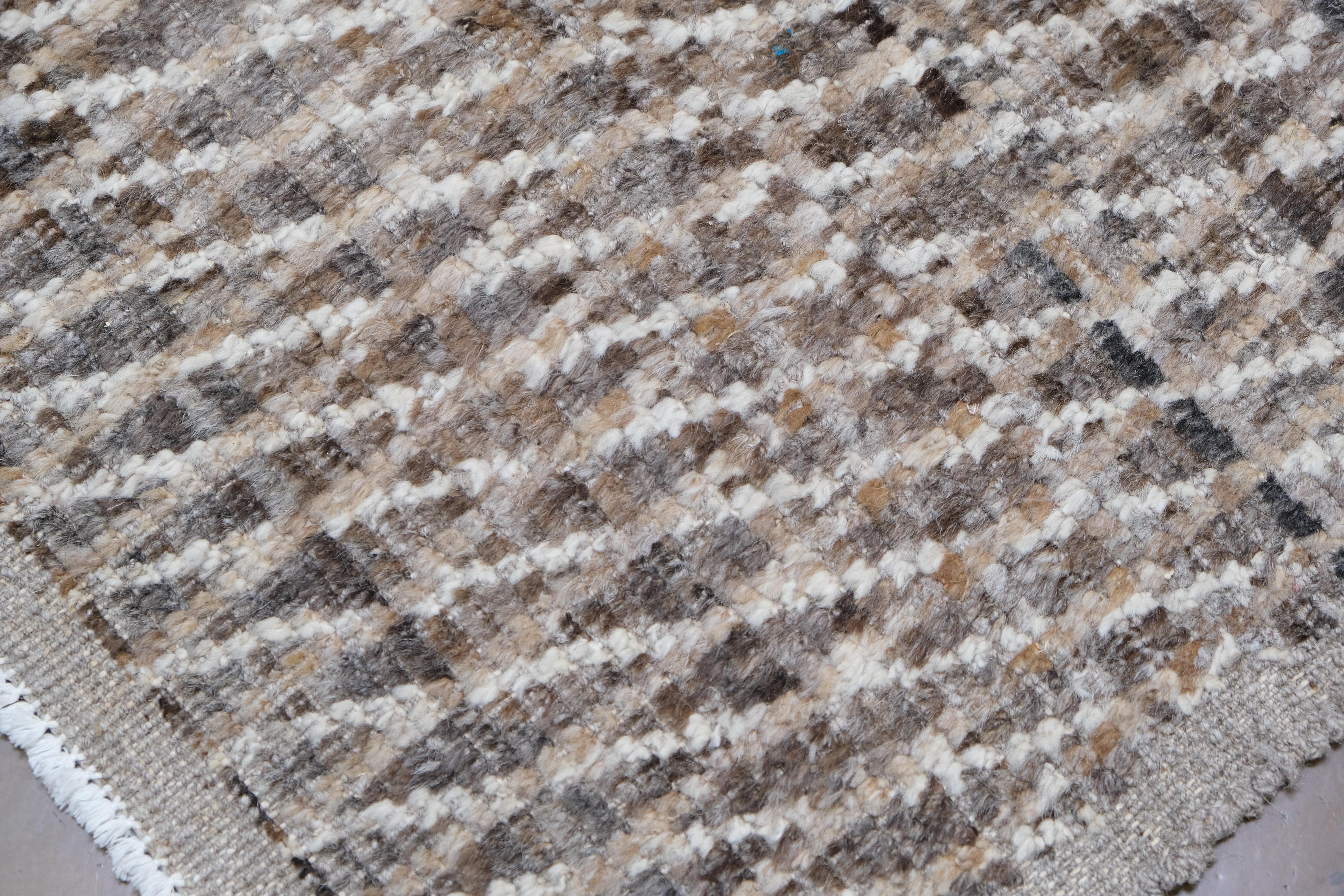 Organic Modern Earthy Toned Modern Textured Rug 8'x10'3 For Sale