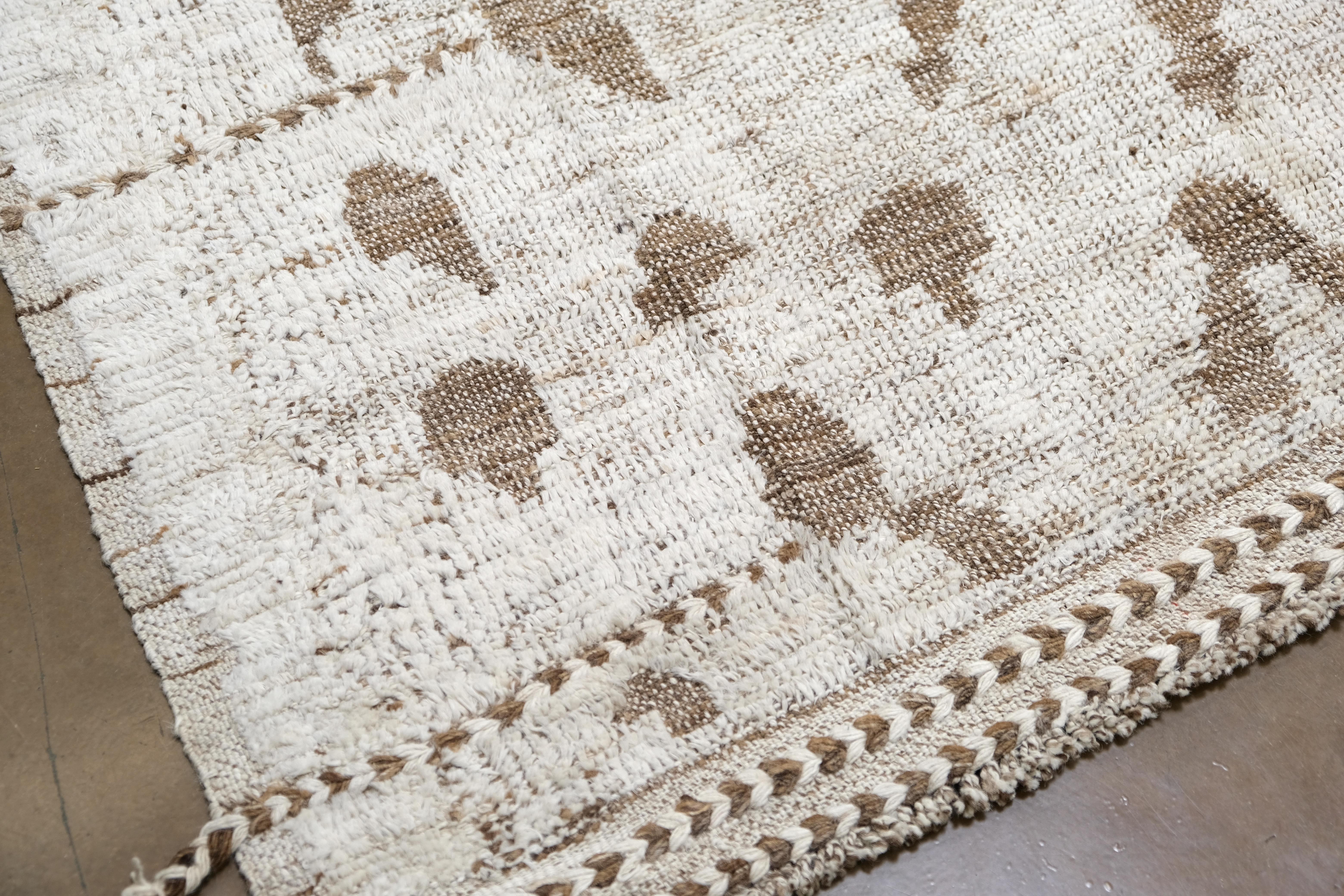 Pakistani Earthy Toned Modern Tulu Rug 8'7''x9'10'' For Sale