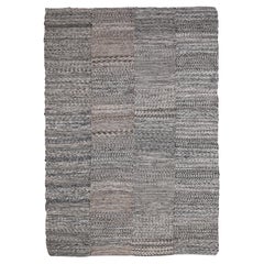 Earthy Toned Vintage Flachgewebe Texturierter Wollteppich 9'7''x14'2''