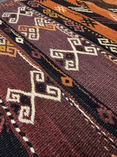 Earthy Vintage Tribal Kurdish Kilim • Handmade Embroidered Flatweave Rug (6×8)