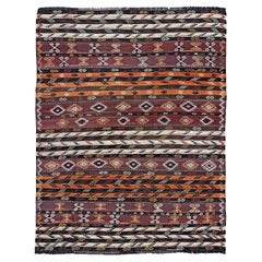 Earthy Vintage Tribal Kurdish Kilim • Handmade Embroidered Flatweave Rug (6×8)