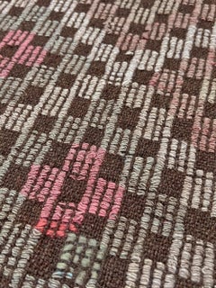 Earthy Vintage Turkish Cicim Kilim • Handmade Embroidered Flatweave Rug (5×7)