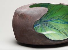 Earthy Wave Contemporary Glass Sculpture, Geir Nustad