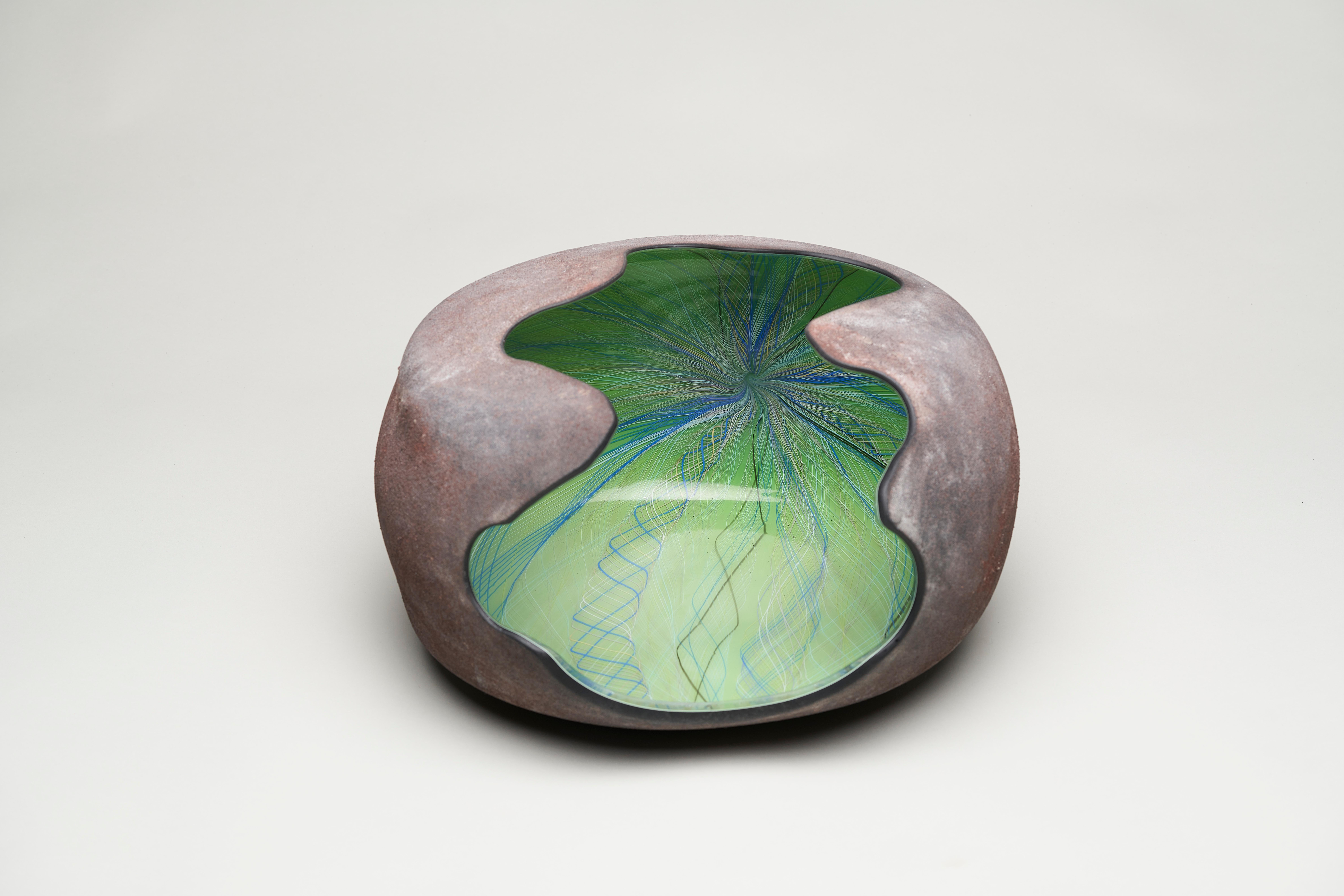 Earthy Wave Contemporary Glass Sculpture, Geir Nustad In New Condition For Sale In New York, NY