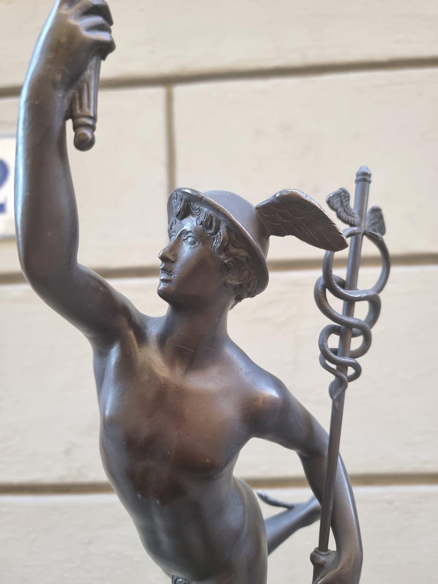 Italian Earty 20th century bronze statue of the flying Mercuty