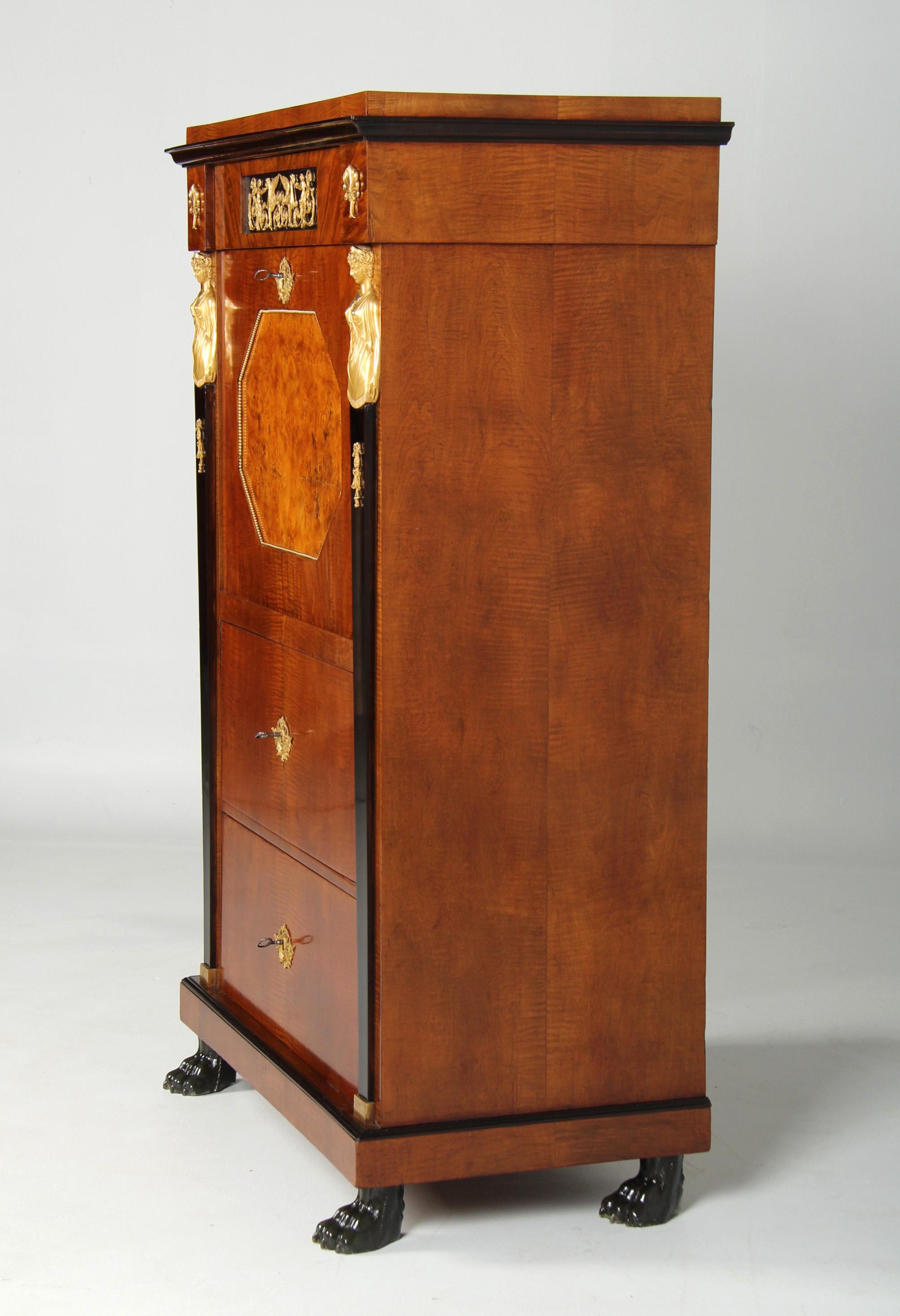 Secreter Imperio Alemán del Siglo XIX con Bustos de Ormolu, Berlín c. 1811 en venta 13