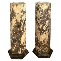 Antique Eary 19th century, pair of lacquered wood columns