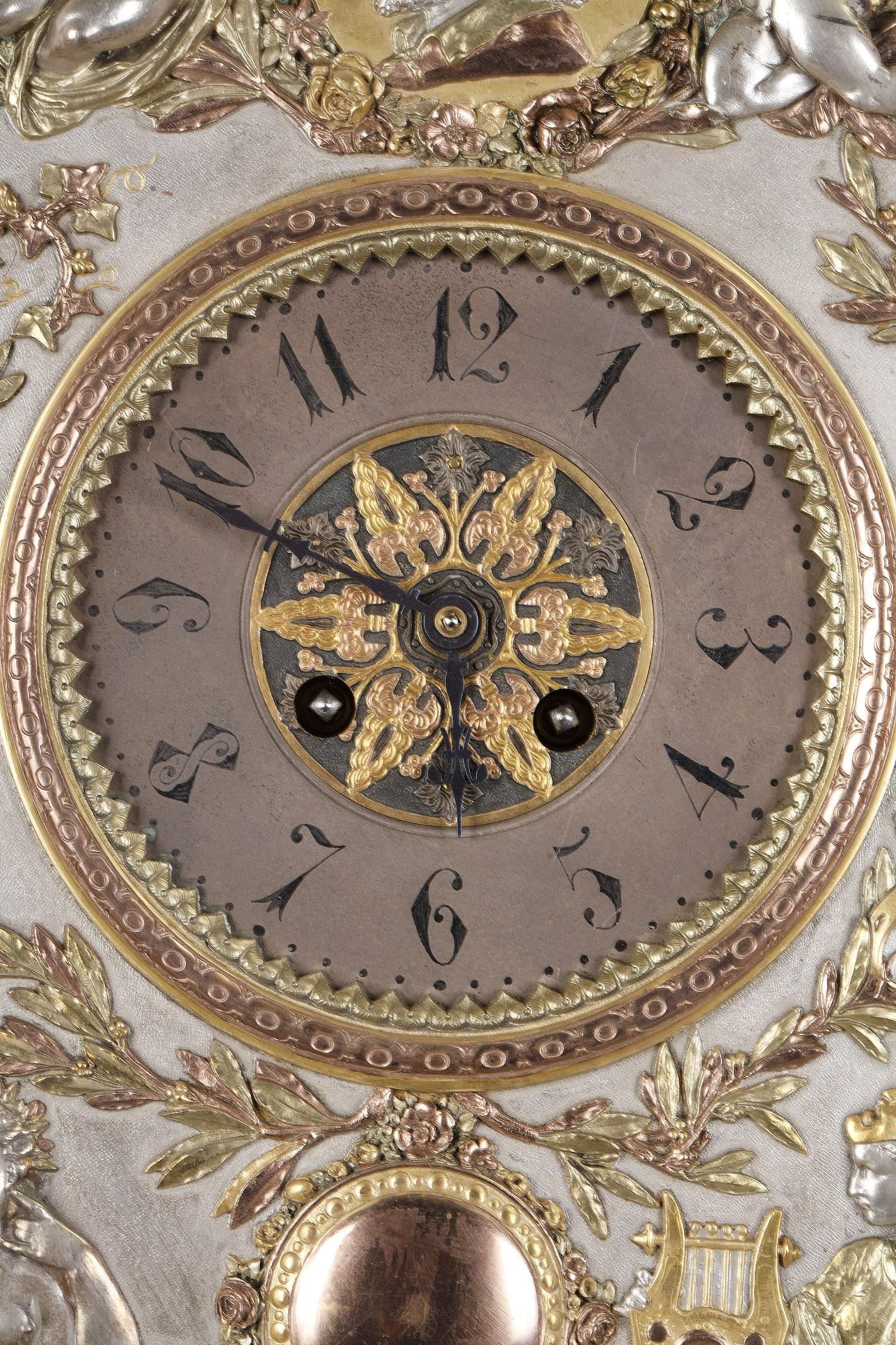 Easel-Uhr, signiert Elkington & Co, England, um 1890 (Vergoldet) im Angebot