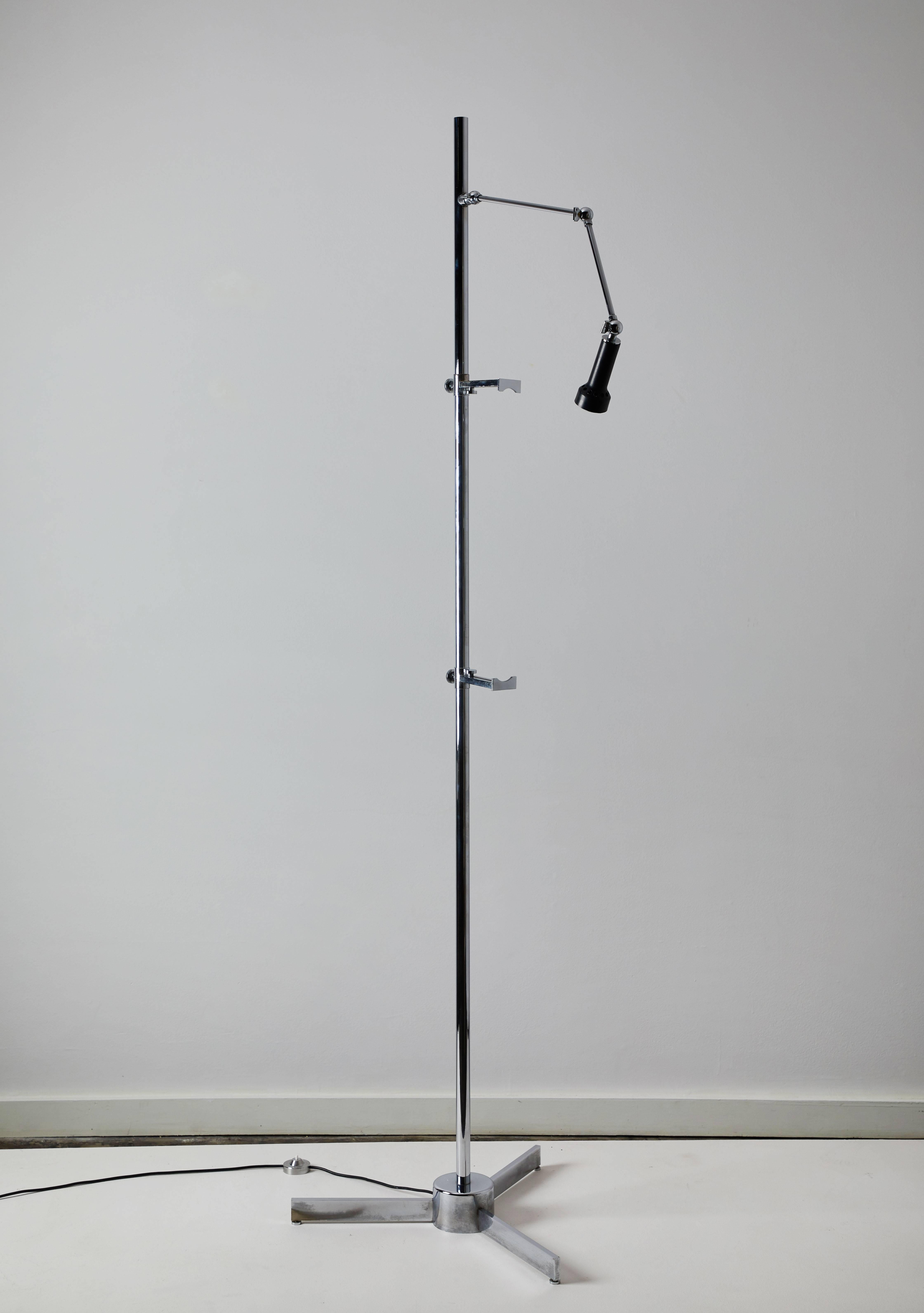 Brass Easel Floor Lamp by Angelo Lelli for Arredoluce