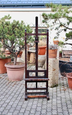Easel Mid Century Modern Vintage Brown Spruce Brass 1950s Austria Color Rests
