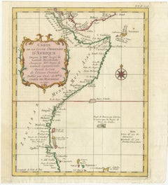 East African Coast – French Map by Bellin, Zanzibar to Arabia, 1740