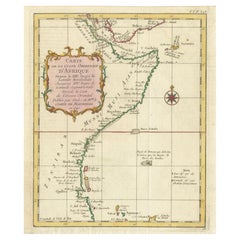 East African Coast – French Map by Bellin, Zanzibar to Arabia, 1740