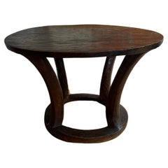 Antique East African wooden tribal table, early 20th century.