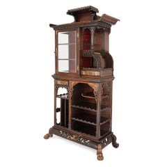 East Asian Style Wooden Display Cabinet with Gilt Bronze Mounts
