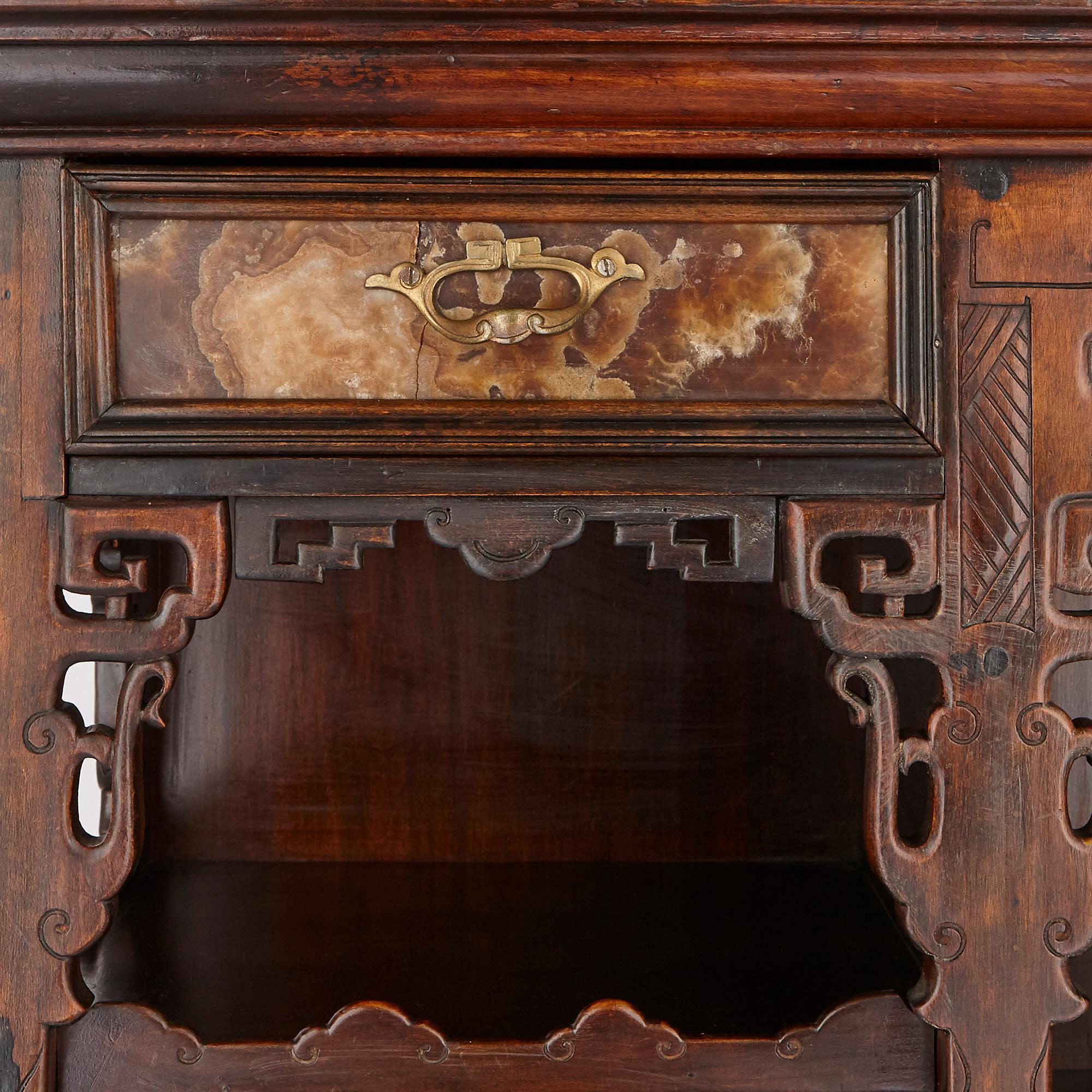 East Asian Style Wooden Display Cabinet with Gilt Bronze Mounts 1