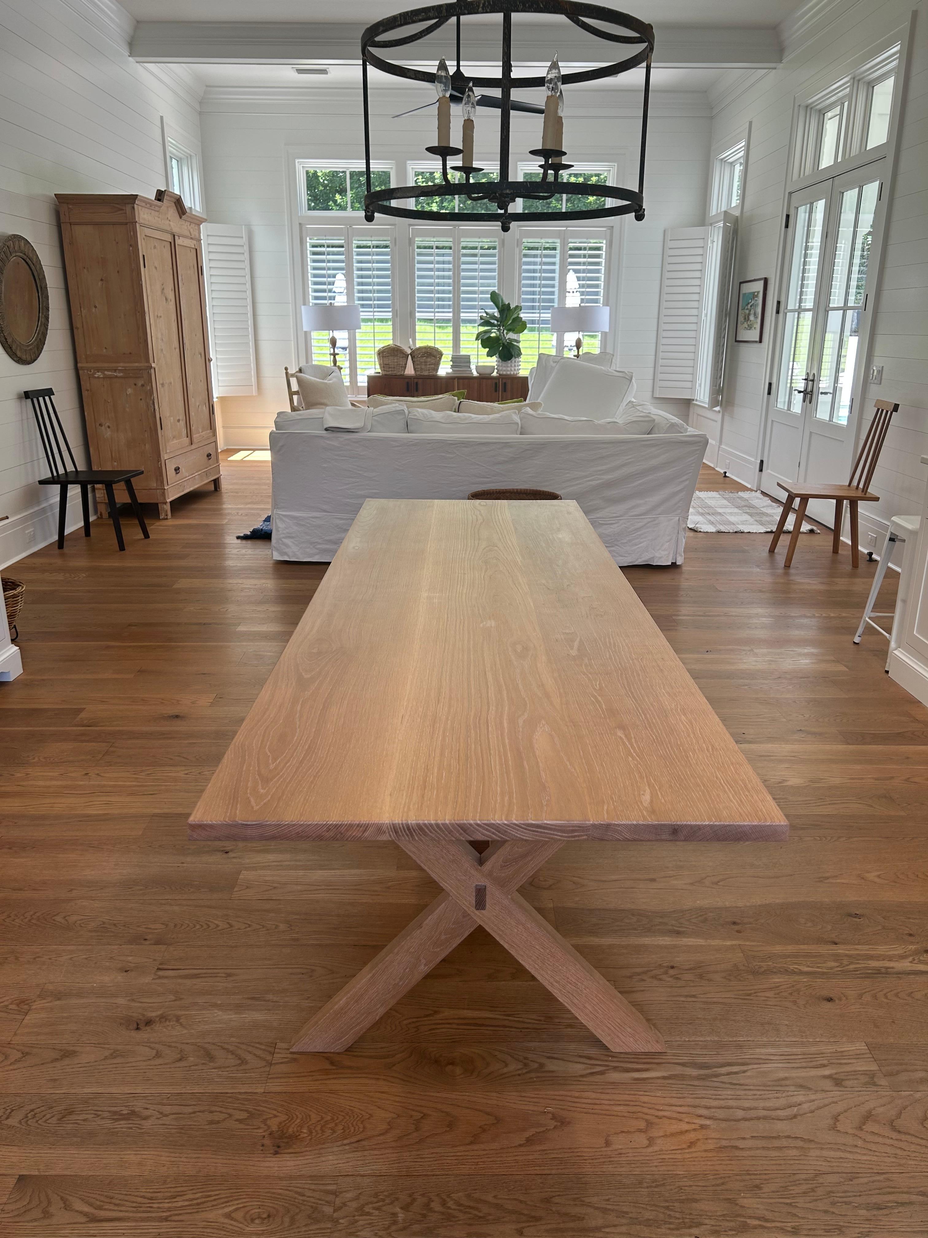 Initially designed for a client with a summer home out in East Hampton, the East End Trestle is made with large dinner parties in mind. It is sturdy, yet light, and the base can be disassembled should you decide to set it out on the porch for a