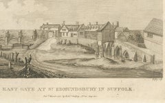 East Gate at St. Edmundsbury, Suffolk: 1780 Etching by Richard Godfrey