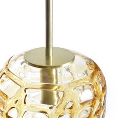 East German Amber Glass Ceiling Light from Doria, 1970s