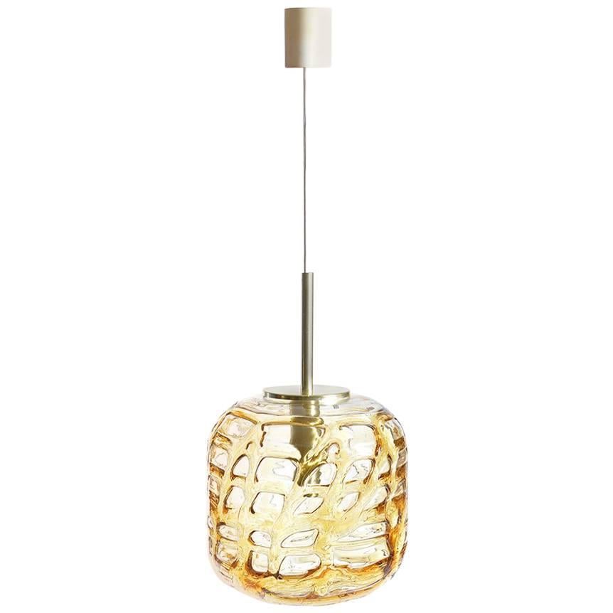 East German Amber Glass Ceiling Light from Doria, 1970s For Sale