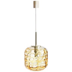 East German Amber Glass Ceiling Light from Doria, 1970s