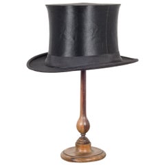 Antique East German Collapsible Silk Top Hat circa 1940-1950
