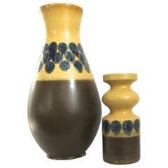 East German Modernist Rare Vintage VEB Haldensleben Ceramic Vases, 1970s