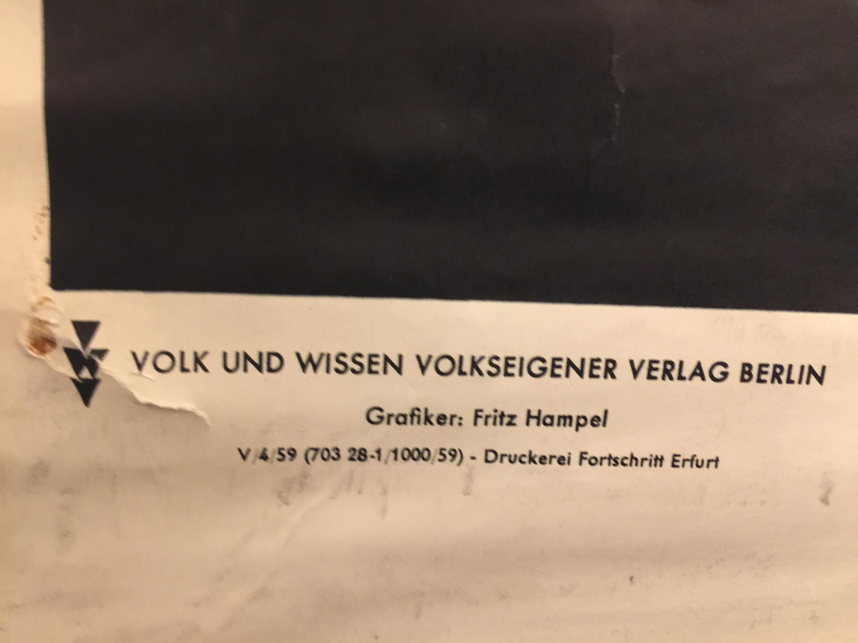 East German Vintage Roll-Down Scientific School Chart For Sale 1