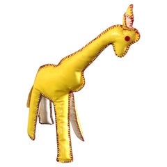 Girafe en vinyle jaune d'Allemagne de l'Est Jouet Vintage Classic, 1960s, GDR