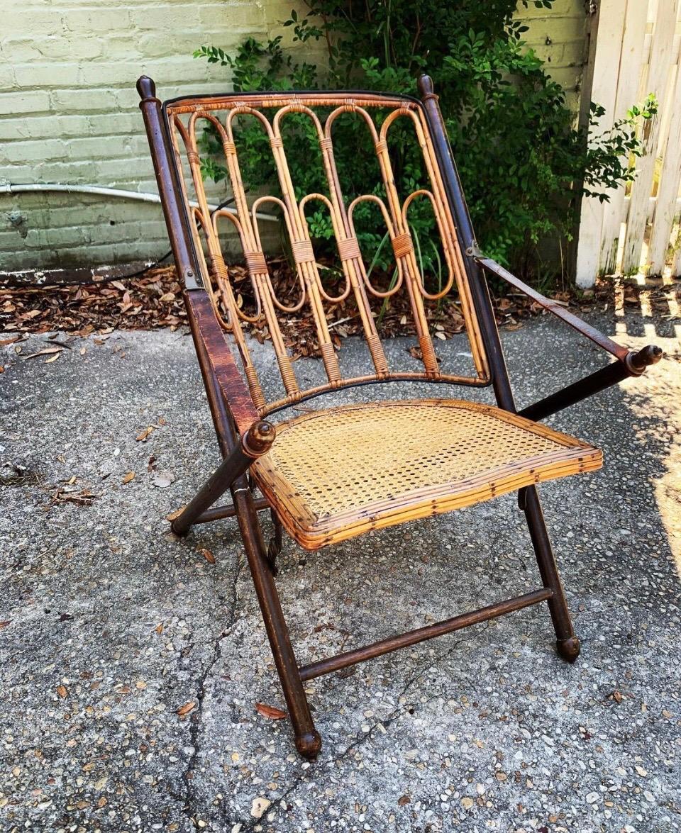 East Indies British Colonial Campaign Folding Chair, 19th Century 6